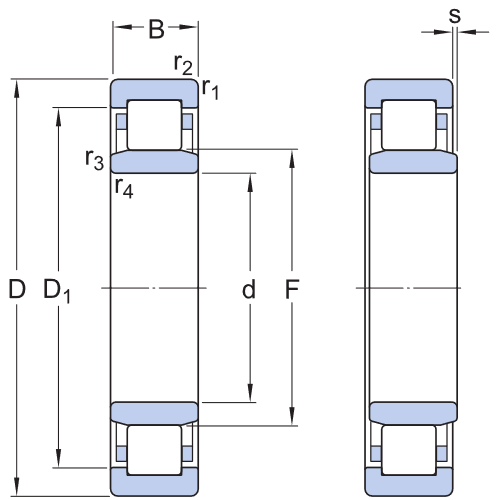 Cylindrical roller bearings, single row NU 203 ECP-www.chaco .ir